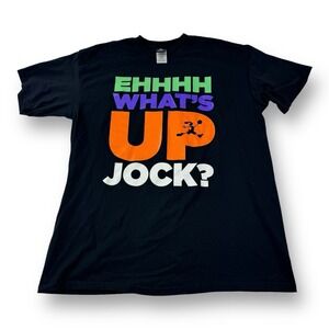 Air Jordan Black "Ehhhh What's Up Jock" Graphic T-Shirt Men's Size XL Cotton S/S